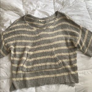 Grey & Cream Womens M Slouchy Sweater